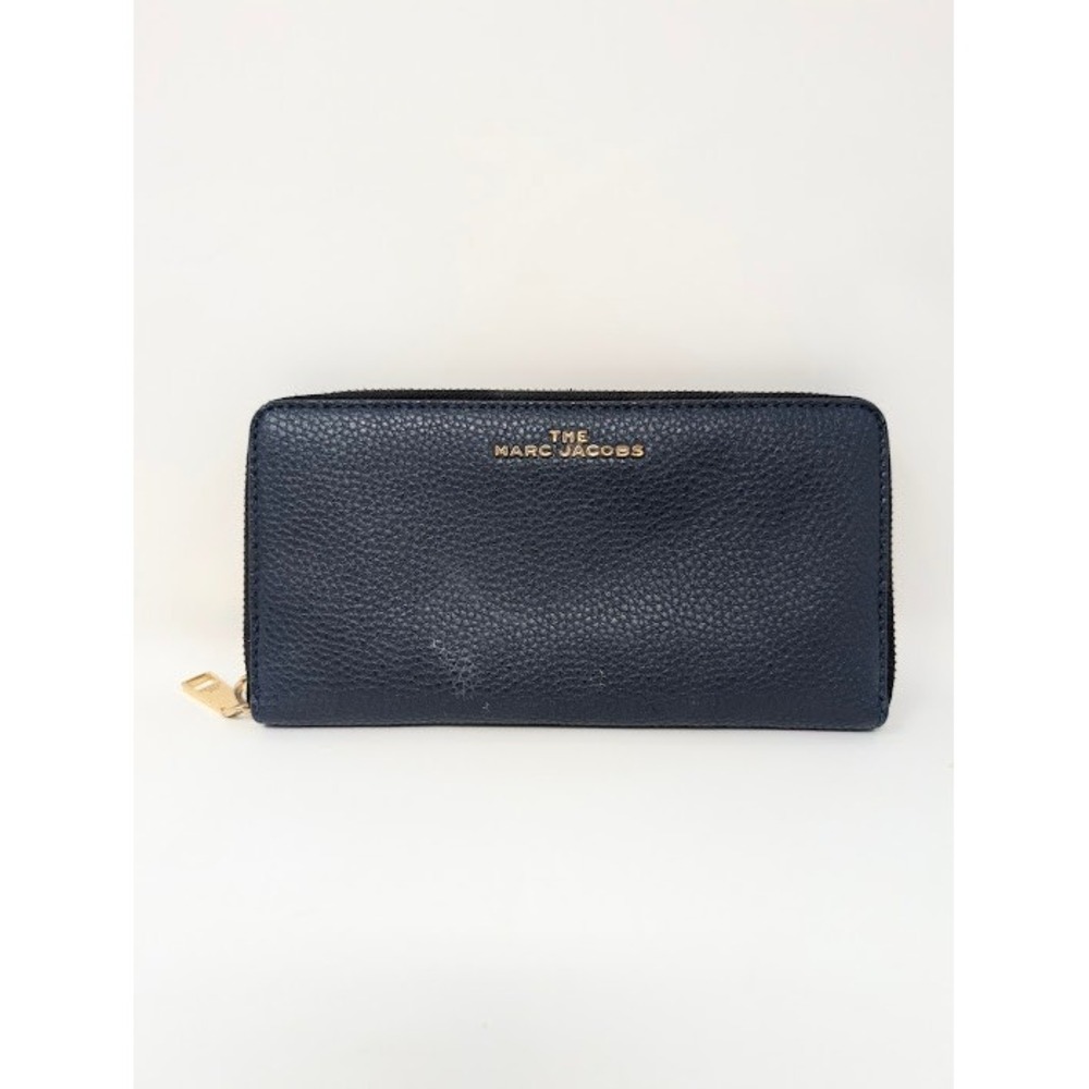 The Marc Jacobs Leather Zip Around Continental Wallet Dark Navy